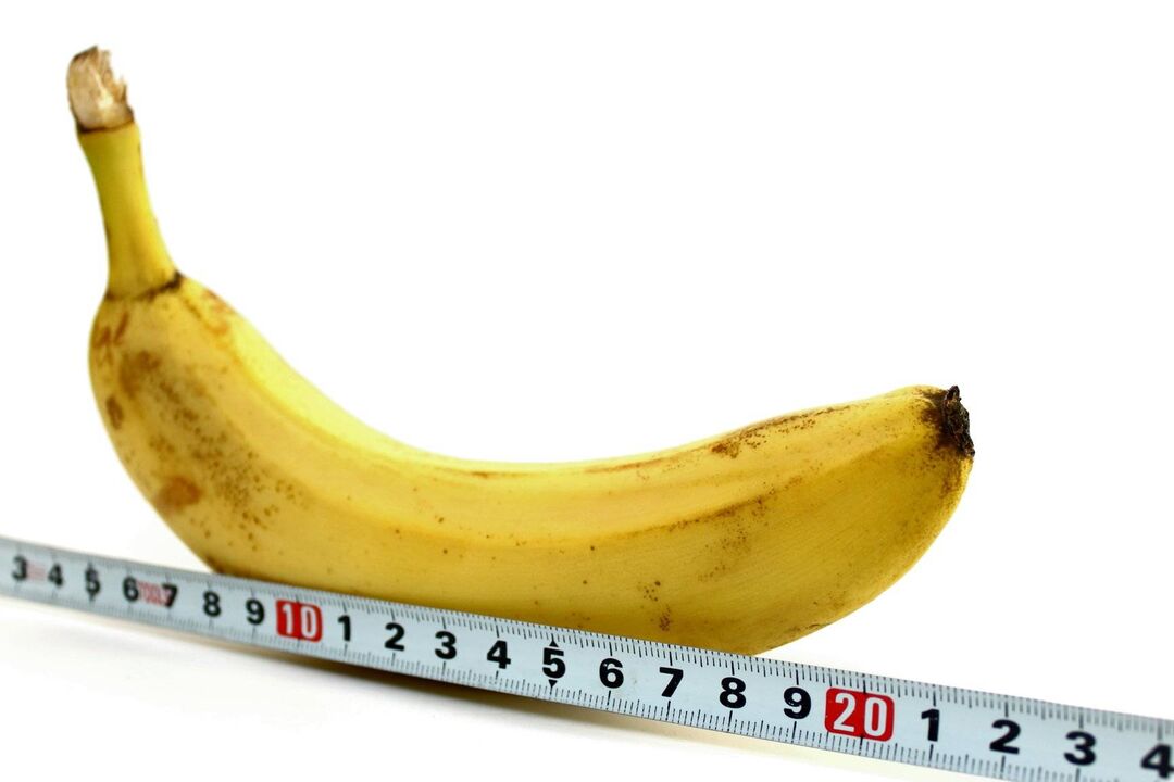 Measure the penis before enlarging it using the example of a banana