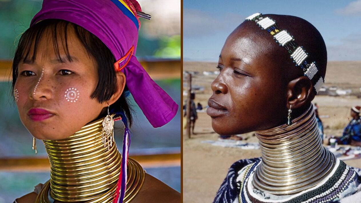 Neck lengthening in African tribal women