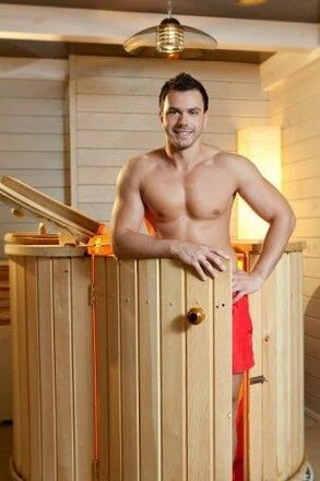 man in sauna before penis enlargement